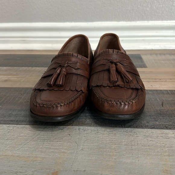 BASS Men’s Brown Leather Tassel Loafers Sz 12M - Picture 2 of 6